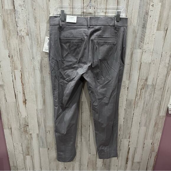 NWT Crown & Ivy Cary Bi Stretch Fly Front Pants Grey SHORT - Picture 5 of 8
